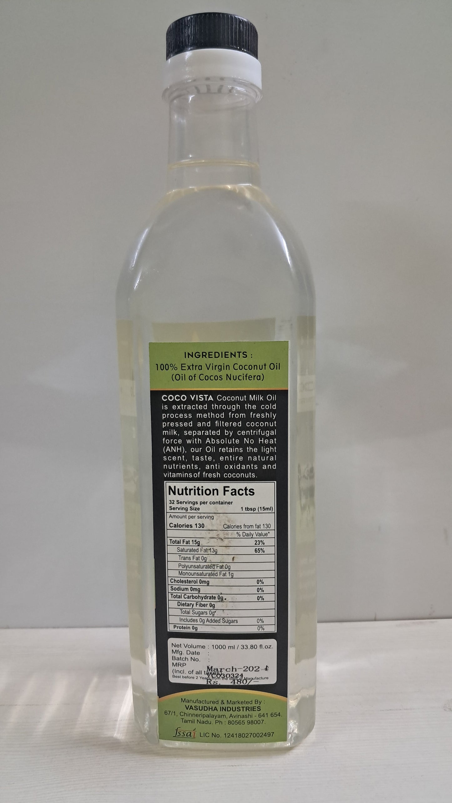 Extra Virgin Coconut Oil - 1 Litre