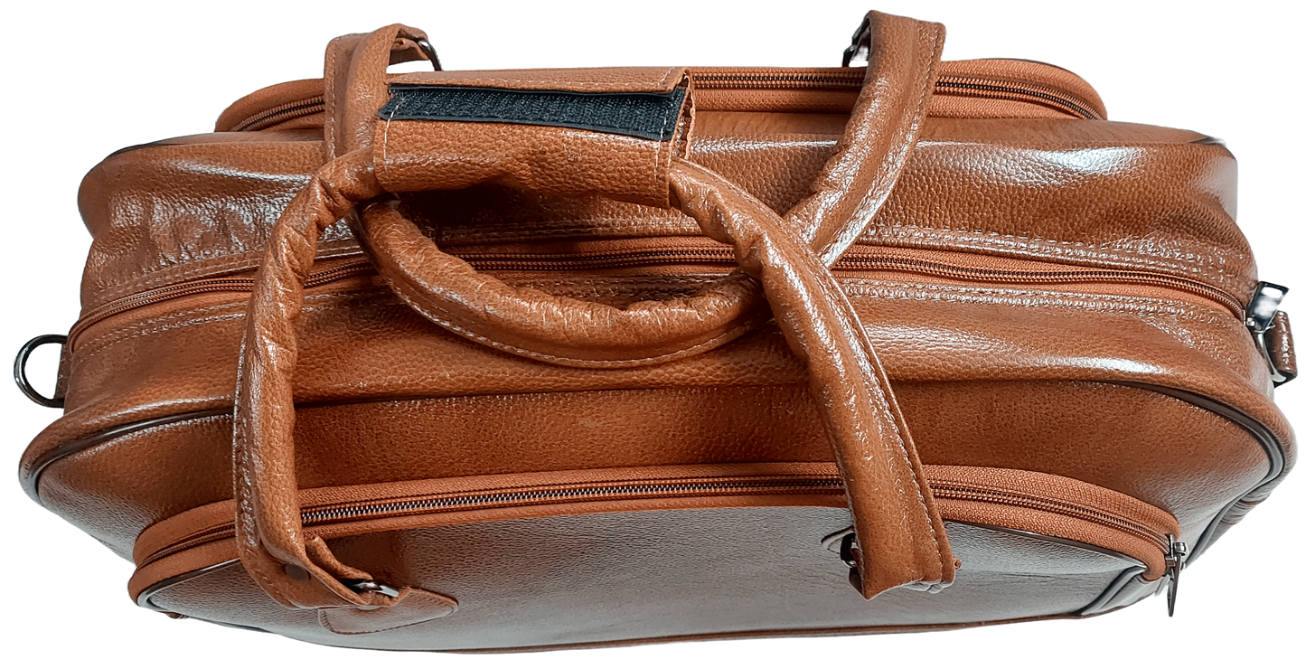 Leather Luggage Bag - Brown