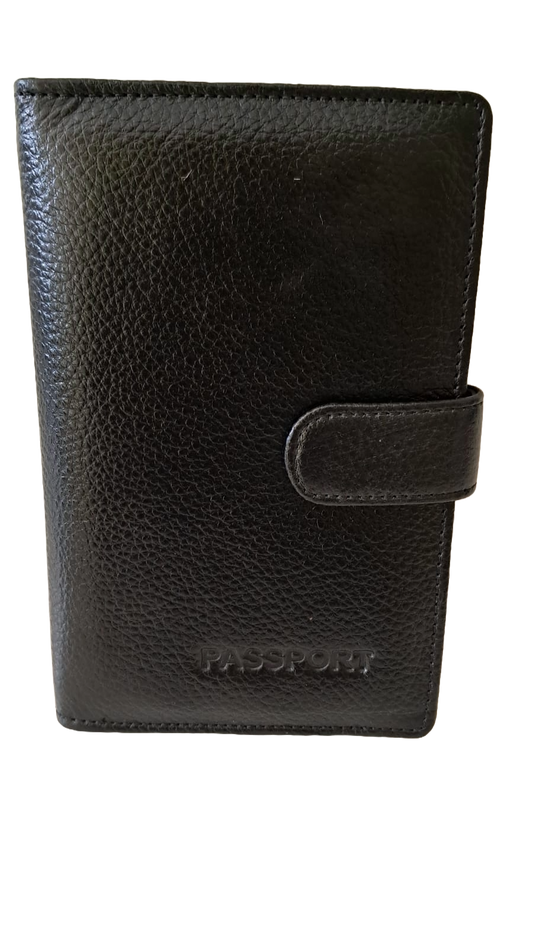 Genuine Leather Black Passport Holder