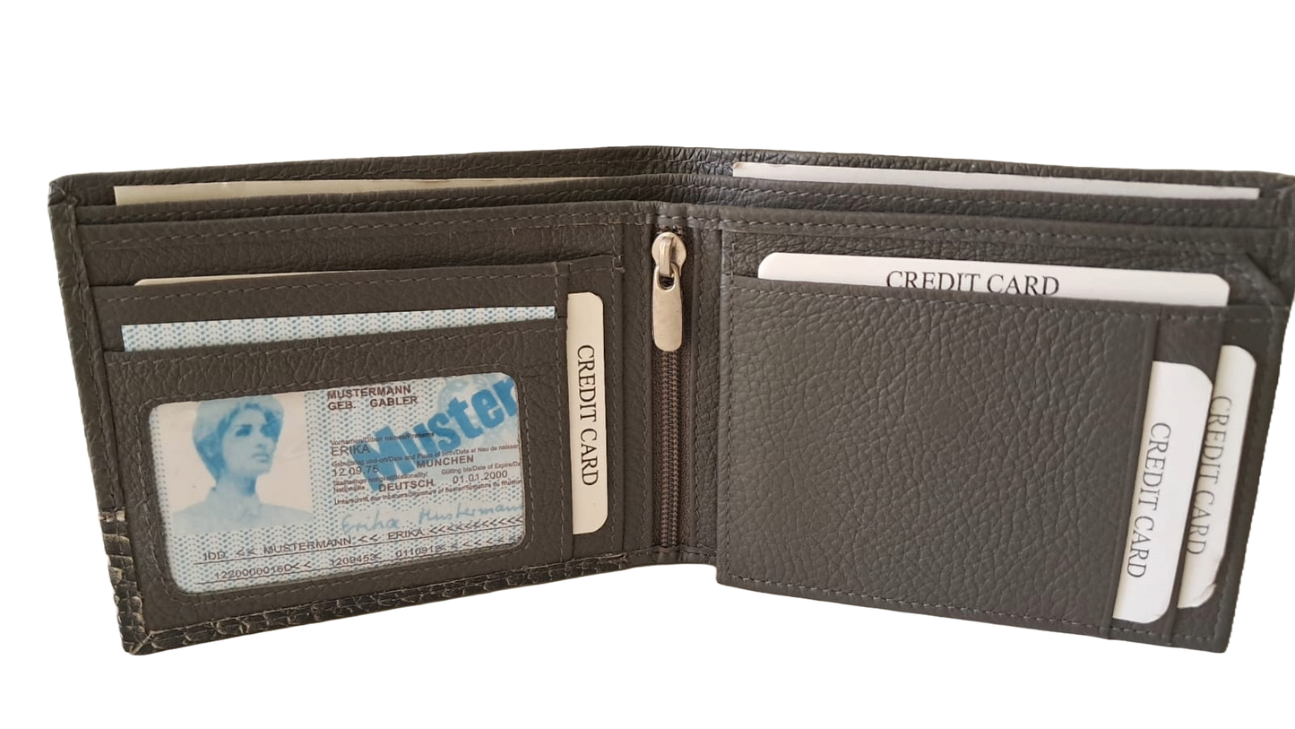 Genuine Grey Leather Wallet